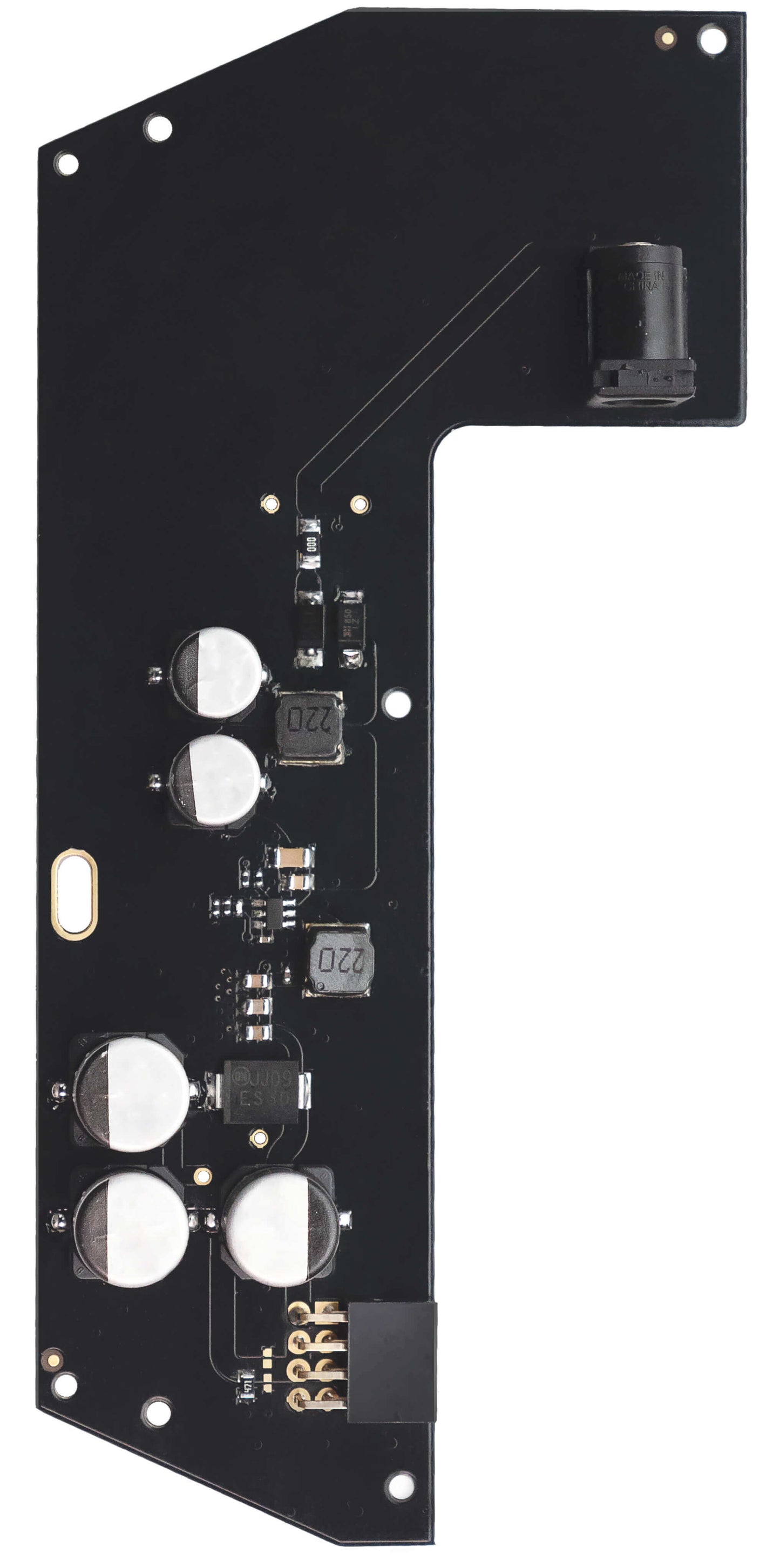 Ajax 12v PSU for Hub/Hub Plus/ReX for back up battery power, Device is 138 × 64 × 13 mm, 30 grams in weight, This device gets installed into the Hub Hub 2 and ReX. Side view of device.