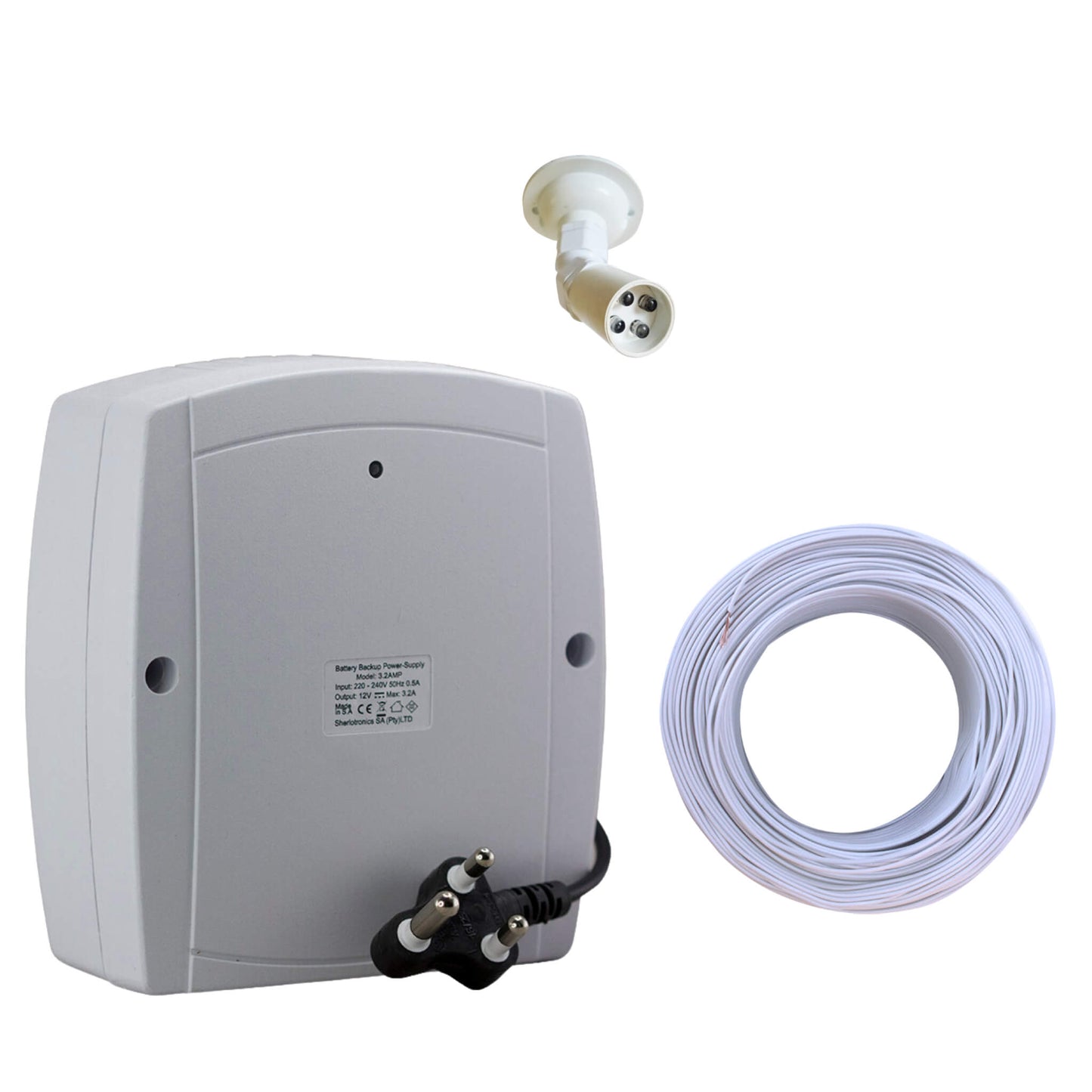 Ajax Status LED Indicator for Ajax StreetSiren, with Sherlo Battery backup power store, Kit includes the Ajax StreetSiren, 50meter Ripcord cable, Blue Status LED indicator