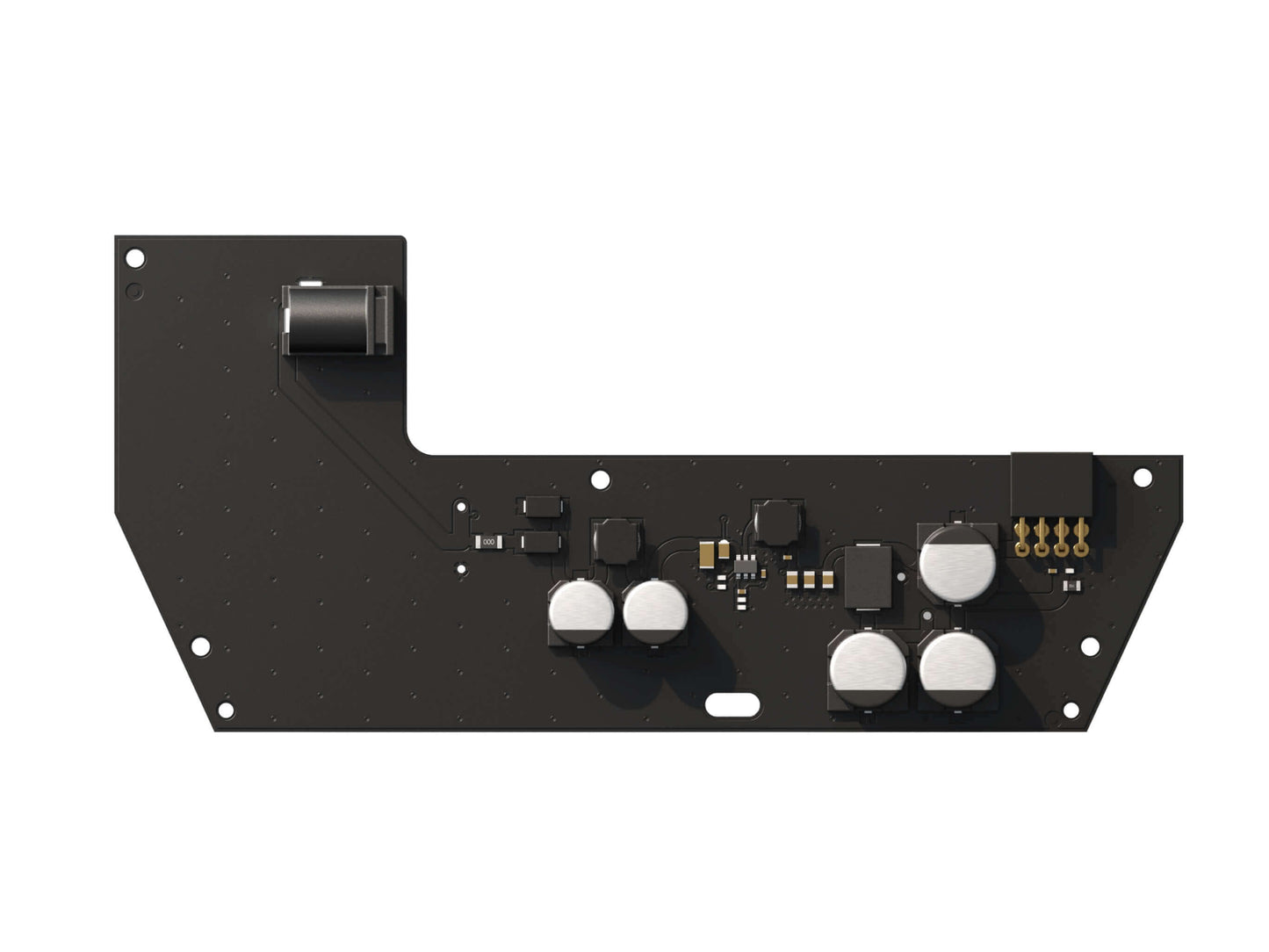 Ajax 12v PSU for Hub/Hub Plus/ReX for back up battery power, Device is 138 × 64 × 13 mm, 30 grams in weight, This device gets installed into the Hub 2, Hub plus and ReX. Front view of device. 