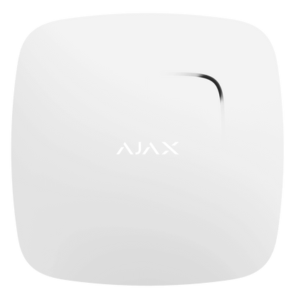 White Ajax FireProtect plus fire sensor, front view