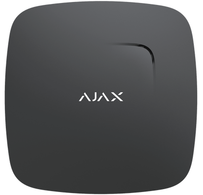 Black Ajax FireProtect fire detector , front view