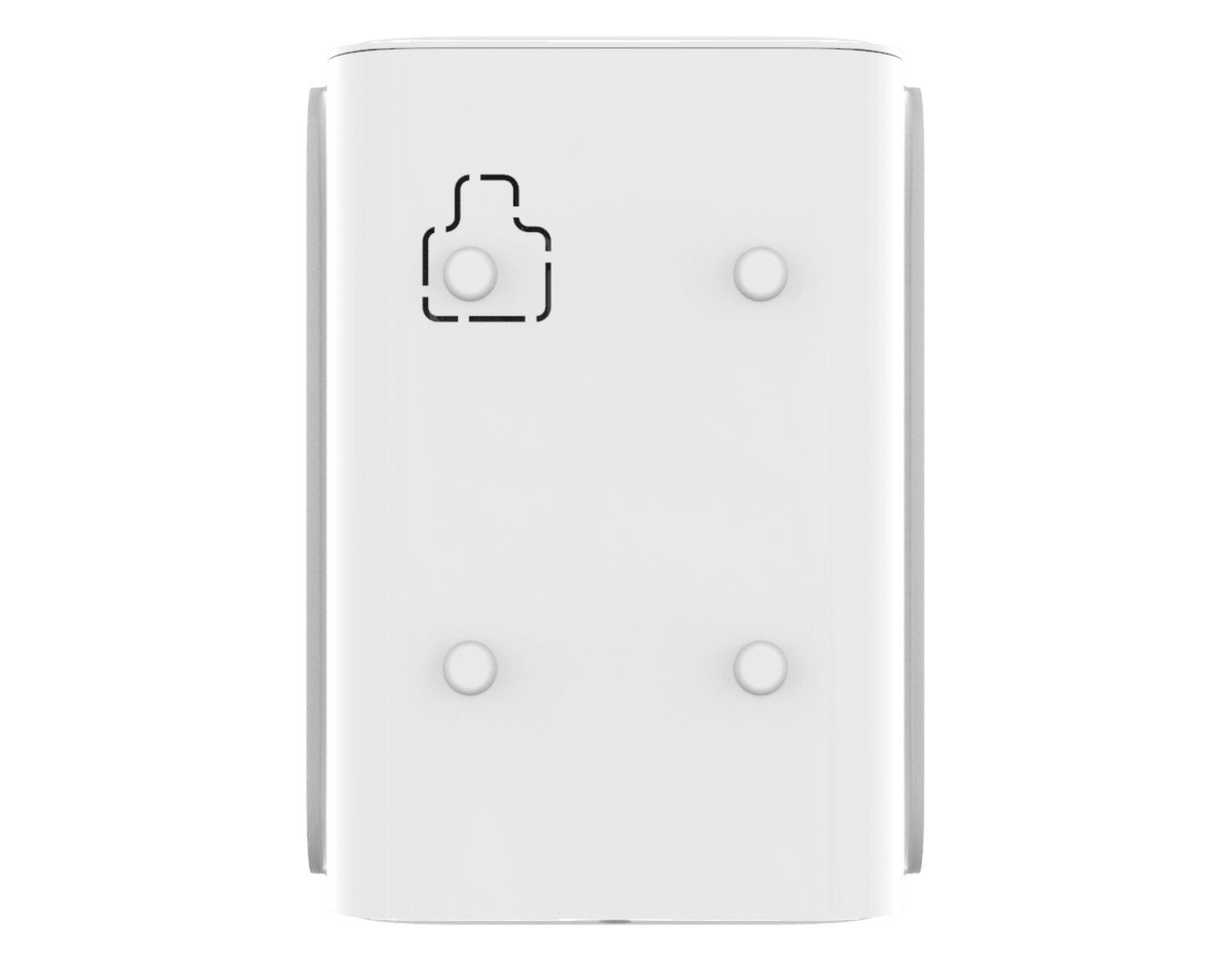 White Ajax dual curtain outdoor motion sensor , back view